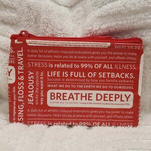 (2/$15) VTG Lululemon Manifesto Red & White Coin Purse / Gift Card Holder